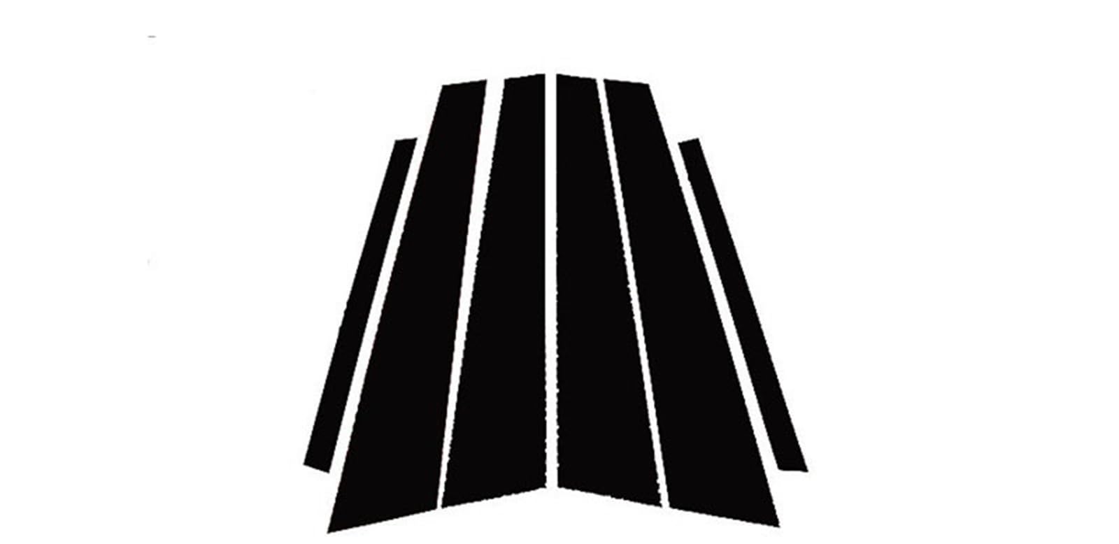 For C-Klasse (W203) 2001–2007, glänzendes Klavierschwarz, Autotür-/Fenstersäulen-Mittelpfosten-Verkleidungsaufkleber von FREAZE