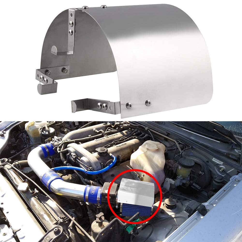 FRFJY Auto Filter Abdeckung Universal Racing Lufteinlass Kegel Sport Edelstahl Luftfilter Abdeckung Hitzeschutz für 2.5'' -5'' Hals - Silbern FRFJY Auto Filter Abdeckung Universal Racing Lufteinlass Kegel Sport Edelstahl Luftfilter Abdeckung Hitzeschutz für 2.5'' -5'' Hals - Silbern von FRFJY