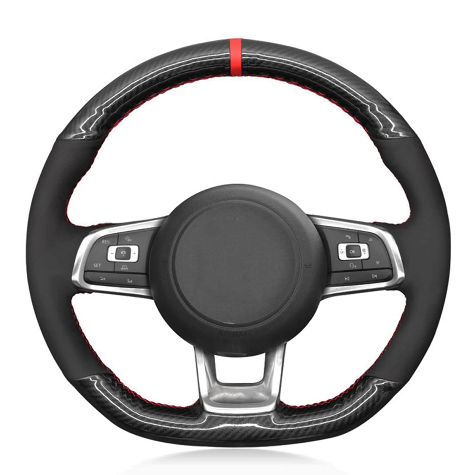 FRIGENN Auto Lenkradabdeckung Carbon Black Wildleder Handgenäht, für Volkswagen Golf 7 GTI T-ROC Passat Variant Tiguan FRIGENN Auto Lenkradabdeckung Carbon Black Wildleder Handgenäht, für Volkswagen Golf 7 GTI T-ROC Passat Variant Tiguan von FRIGENN