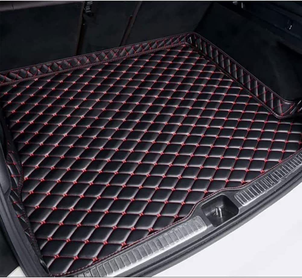 Auto Leder Kofferraummatte für Dodge Durango 2011-2021, rutschfest Kratzfestem Wasserdicht Kofferraum Schutzmatte Kofferraumschutz, Schutzmatten Zubehör,C BlackRed von FROBEA