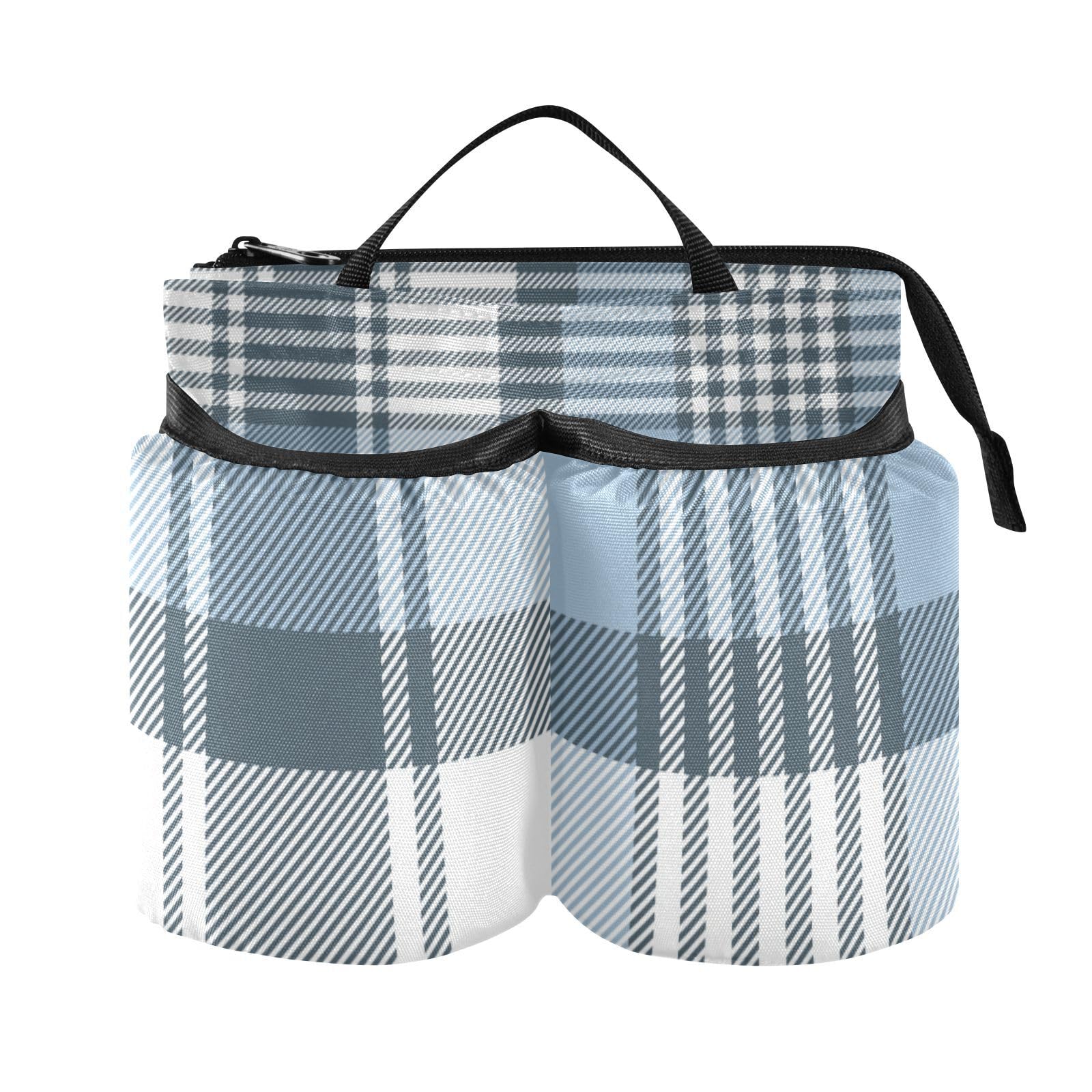 Koffer-Becherhalter, tragbar, für zwei Kaffeetassen für Koffer, Blau / Grau / Weiß von FRODOTGV
