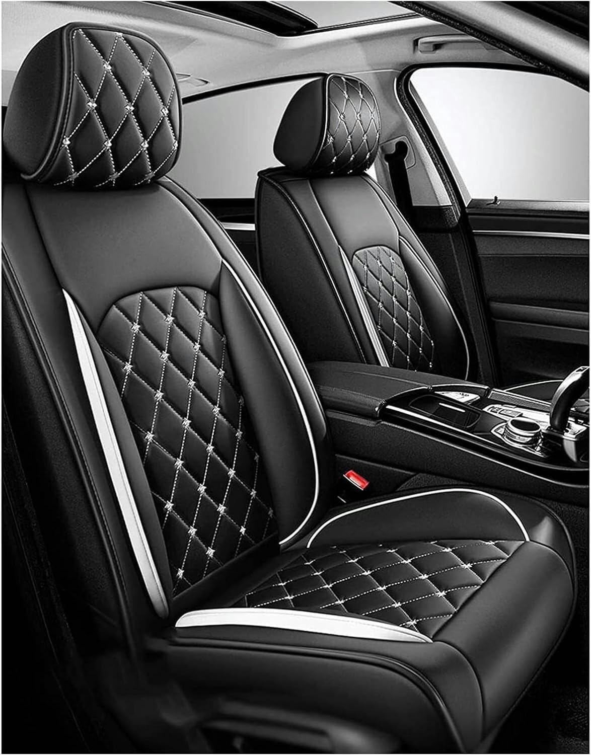 FROON Sitzbezüge Auto Autositzbezüge Universal Set für Mercedes Benz C-Klasse C180 W205 C300d W205 C300e W205 C300 C205 C250d C205 Auto Zubehör, Weiß von FROON