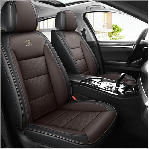 FROON Sitzbezüge Auto Autositzbezüge Universal Set für Skoda Kamiq Superba Superba 2 Superba 3 Superba 3V Yeti Octavia 5E Tuning Auto Zubehör,Schwarze Kaffeefarbe von FROON