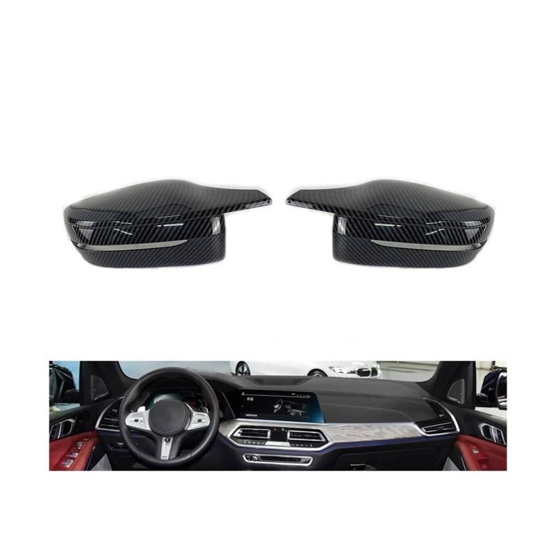 Außenspiegelkappe Für 3 4 5 7 8 Serie G20 G21 G30 G38 G22 G23 G11 G12 G15 G16 Seite Rückspiegel Abdeckung Trim Carbon Faser Außen Rückspiegelkappe(LHD-Carbon Pattern) von FRVVPL