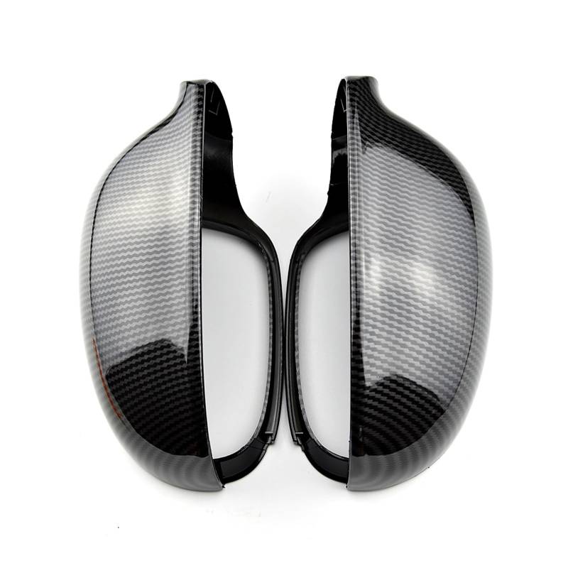 Außenspiegelkappe Kappen Shell Schwarz Für VW Für Golf 5 V Für MK5 Für GTI Für Jetta Für Passat B5.5 B6 Für EOS Seite Flügel Rückspiegel Abdeckung Rückspiegelkappe(Carbon Look Black) von FRVVPL