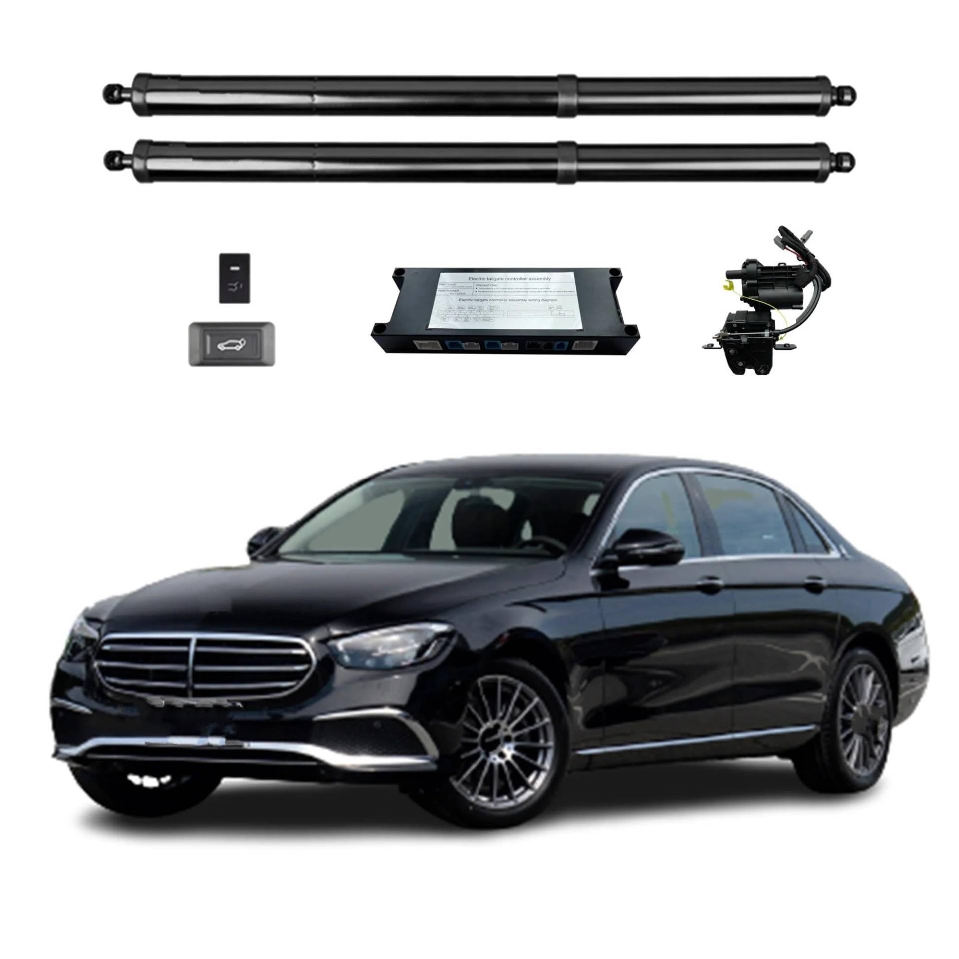 Gasfeder Heckklappe Für Benz Für E-Klasse W213 2017-2023 Elektrische Heckklappe Power Heckklappe Automatischer Kofferraumtüröffner Mit Fernbedienung Gasdruckdämpfer(with Kick Sensor) von FRVVPL