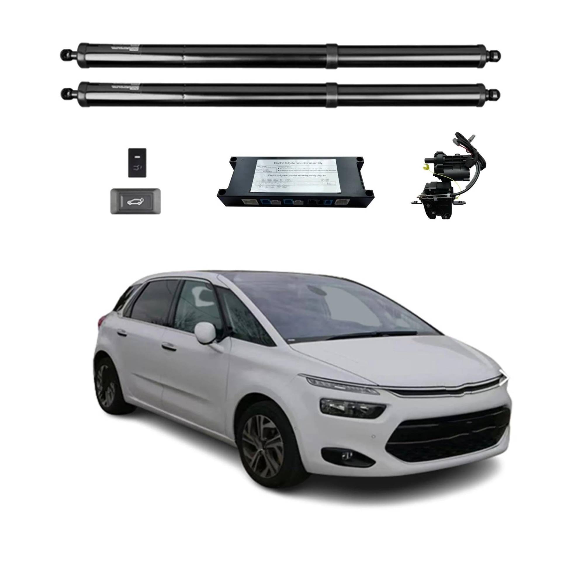 Gasfeder Heckklappe Für Citroen C4 Für Picasso (5-Sitzer) 2014-2017 Elektrische Heckklappe Power Zurück Tür Heckklappe Heckklappe Auto Boot Trunk Strut Shock Gasdruckdämpfer(Without Kick Sensor) von FRVVPL