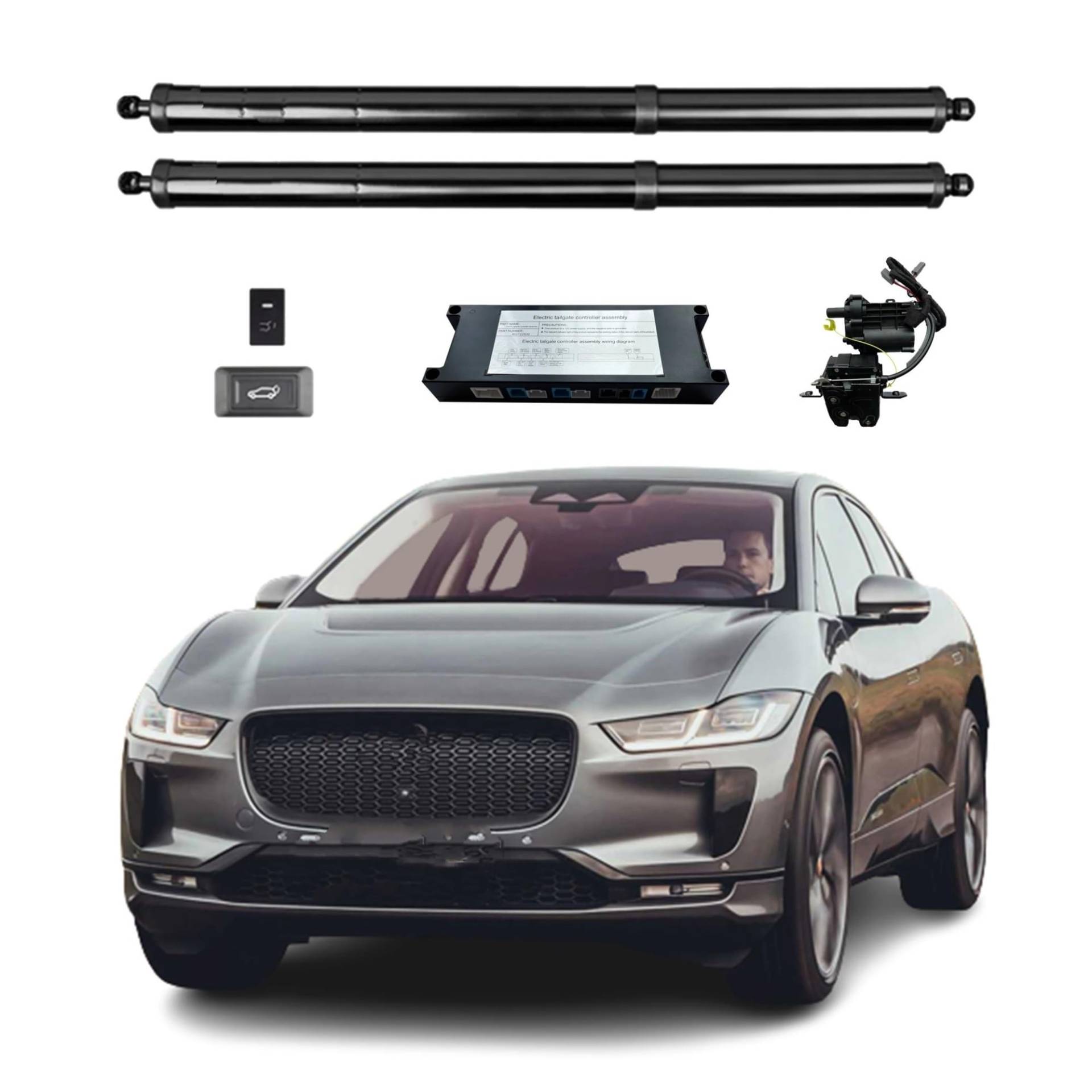 Gasfeder Heckklappe Für Jaguar I-Pace 2019+ Elektrische Heckklappe Power Zurück Tür Heckklappe Heckklappe Auto Boot Stamm Strut Shock Lift Stange Antrieb Gasdruckdämpfer(with Kick Sensor) von FRVVPL