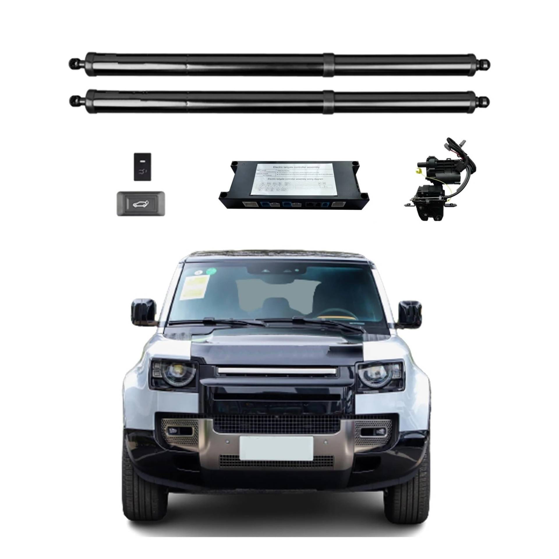 Gasfeder Heckklappe Für Land Für Rover Für Defender 110 2020+ (Mit Auto Elektrische Saugverriegelung) Elektrische Heckklappe Power Back Door Heckklappe Auto Boot Gasdruckdämpfer(with Kick Sensor) von FRVVPL