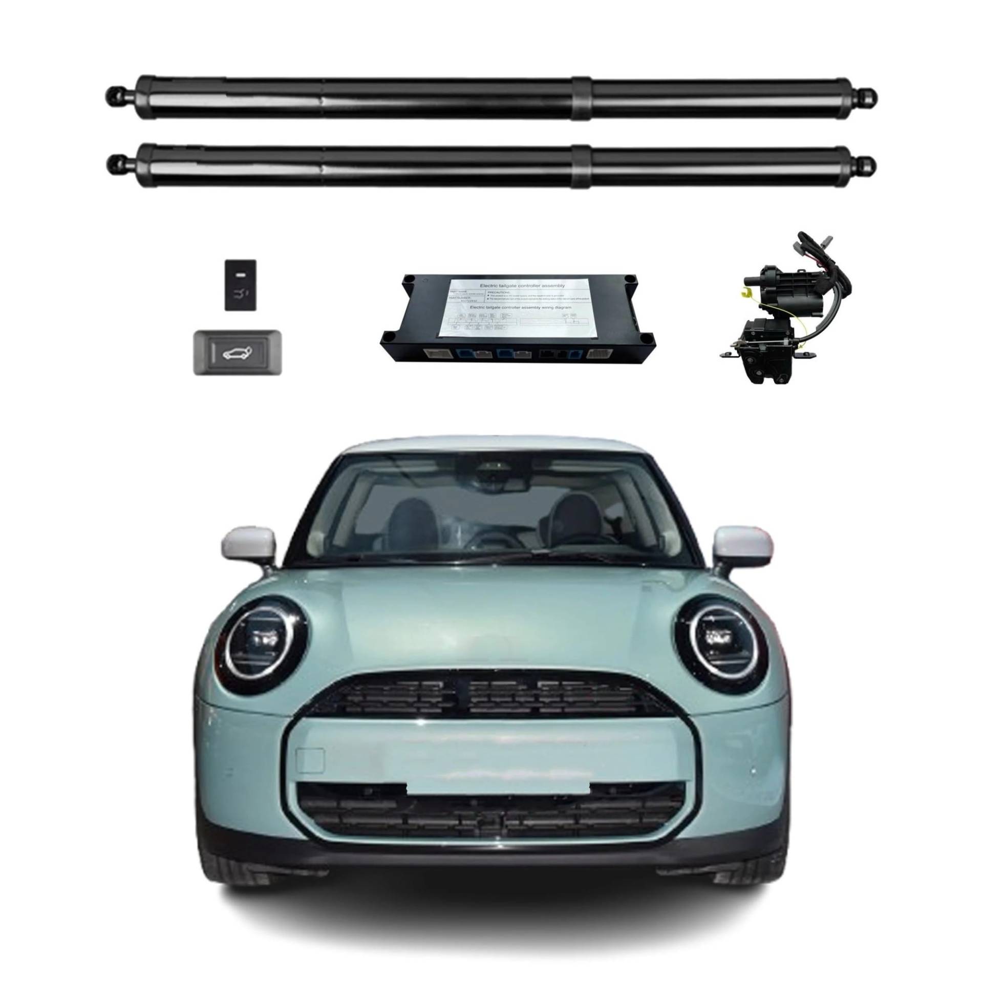 Gasfeder Heckklappe Für Mini Für Cooper S 3-türer Fließheck (F66) 2024 + Elektrische Heckklappe Hinten Tür Power Lift Tor Auto Kofferraum Öffnen Und Schließen Gasdruckdämpfer(Without Kick Sensor) von FRVVPL