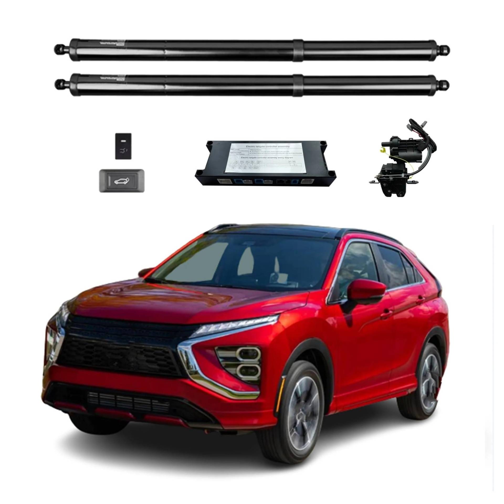 Gasfeder Heckklappe Für Mitsubishi Für Eclipse Für Cross 2022+ Elektrische Heckklappe Power Heckklappe Auto Kofferraum Hände Frei Auto Hintertüröffner Gasdruckdämpfer(Without Kick Sensor) von FRVVPL