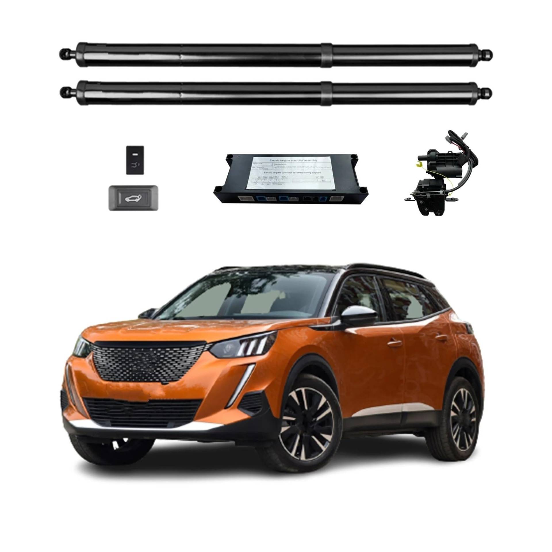 Gasfeder Heckklappe Für Peugeot 2008 2020+ Elektrische Heckklappe Power Zurück Tür Heckklappe Heckklappe Auto Boot Stamm Strut Shock Lift Stange Antrieb Gasdruckdämpfer(Without Kick Sensor) von FRVVPL