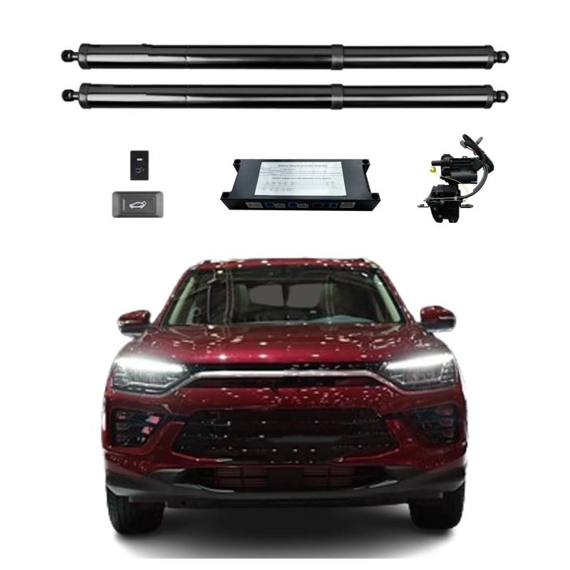 Gasfeder Heckklappe Für SsangYong Für Korando 2019+ Elektrische Heckklappe Elektrische Hintertür Heckklappe Kofferraumstrebe Stoßdämpfer, Hubstange Stellantrieb Gasdruckdämpfer(with Kick Sensor) von FRVVPL