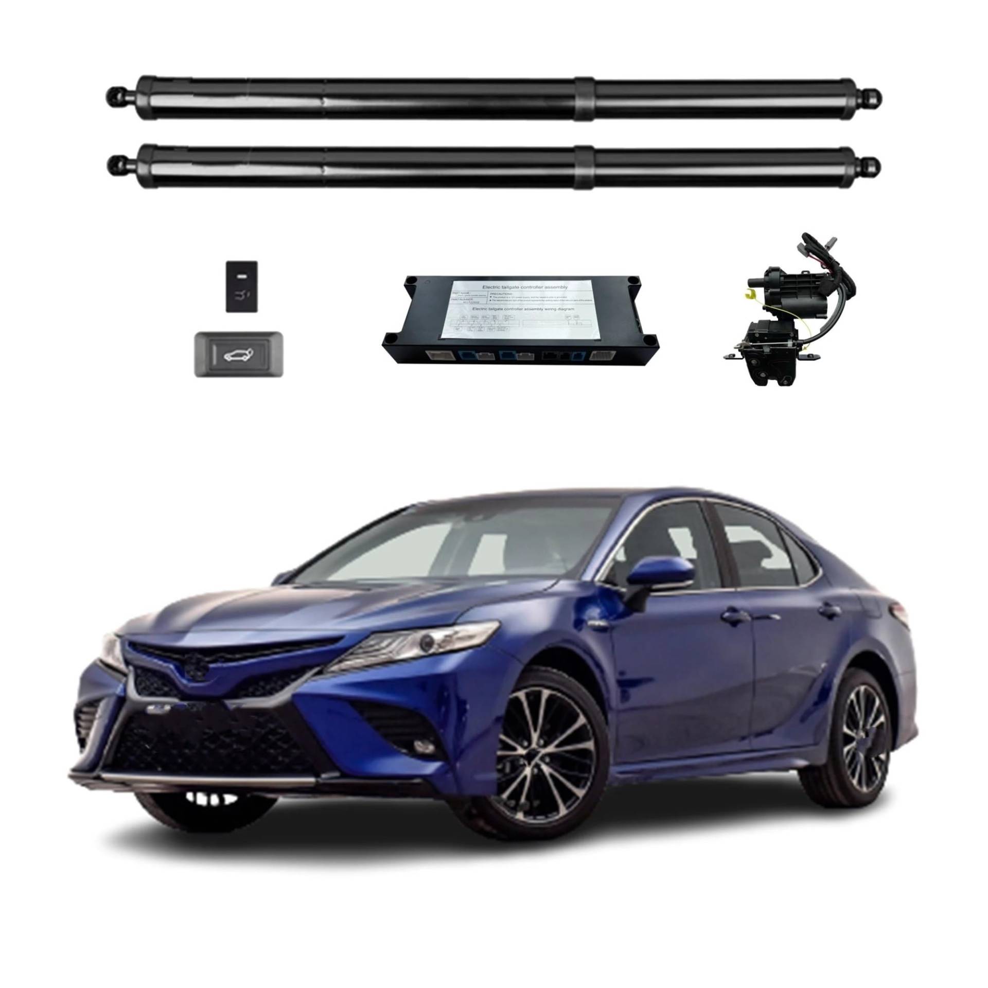 Gasfeder Heckklappe Für Toyota Für Camry 2018+ Elektrische Heckklappe Power Heckklappe Auto Kofferraum Hecktüröffner Mit Fernbedienung Funktion Gasdruckdämpfer(with Kick Sensor) von FRVVPL