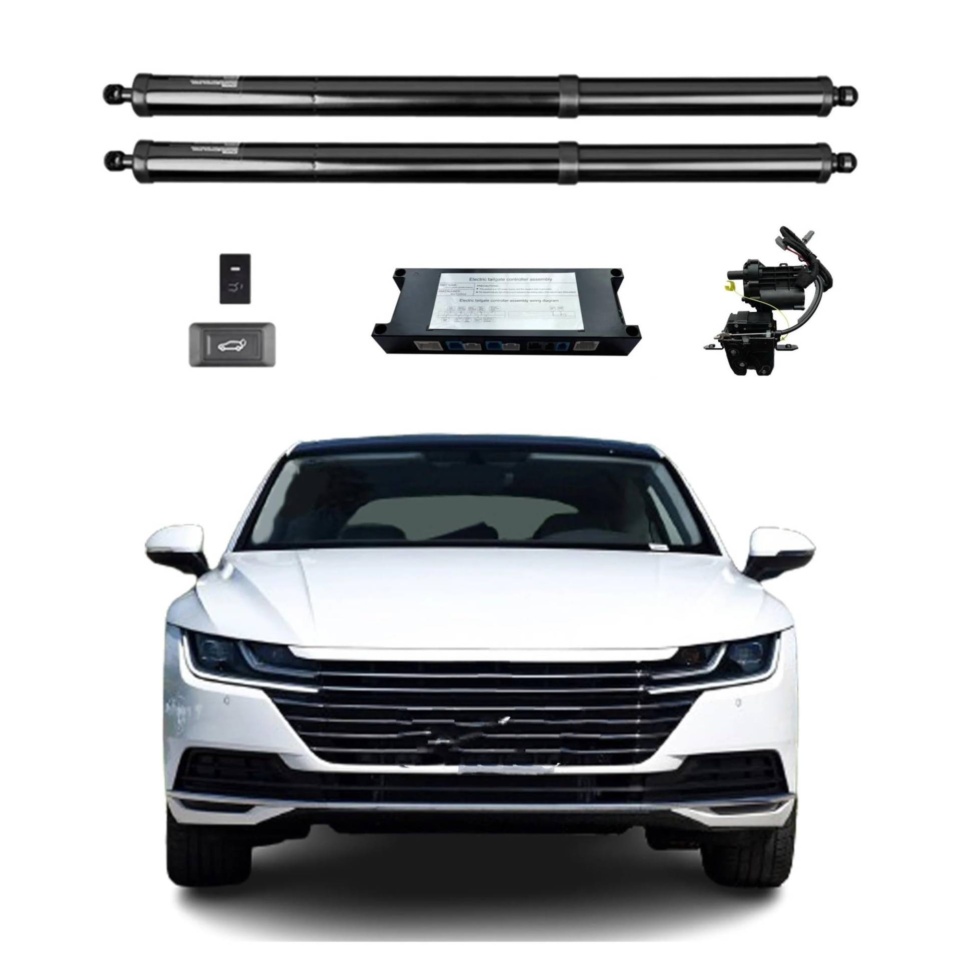 Gasfeder Heckklappe Für VW Für Arteon 2018 + Elektrische Heckklappe Power Zurück Tür Heckklappe Heckklappe Auto Boot Trunk Strut Shock LiftRod Antrieb Gasdruckdämpfer(with Kick Sensor) von FRVVPL
