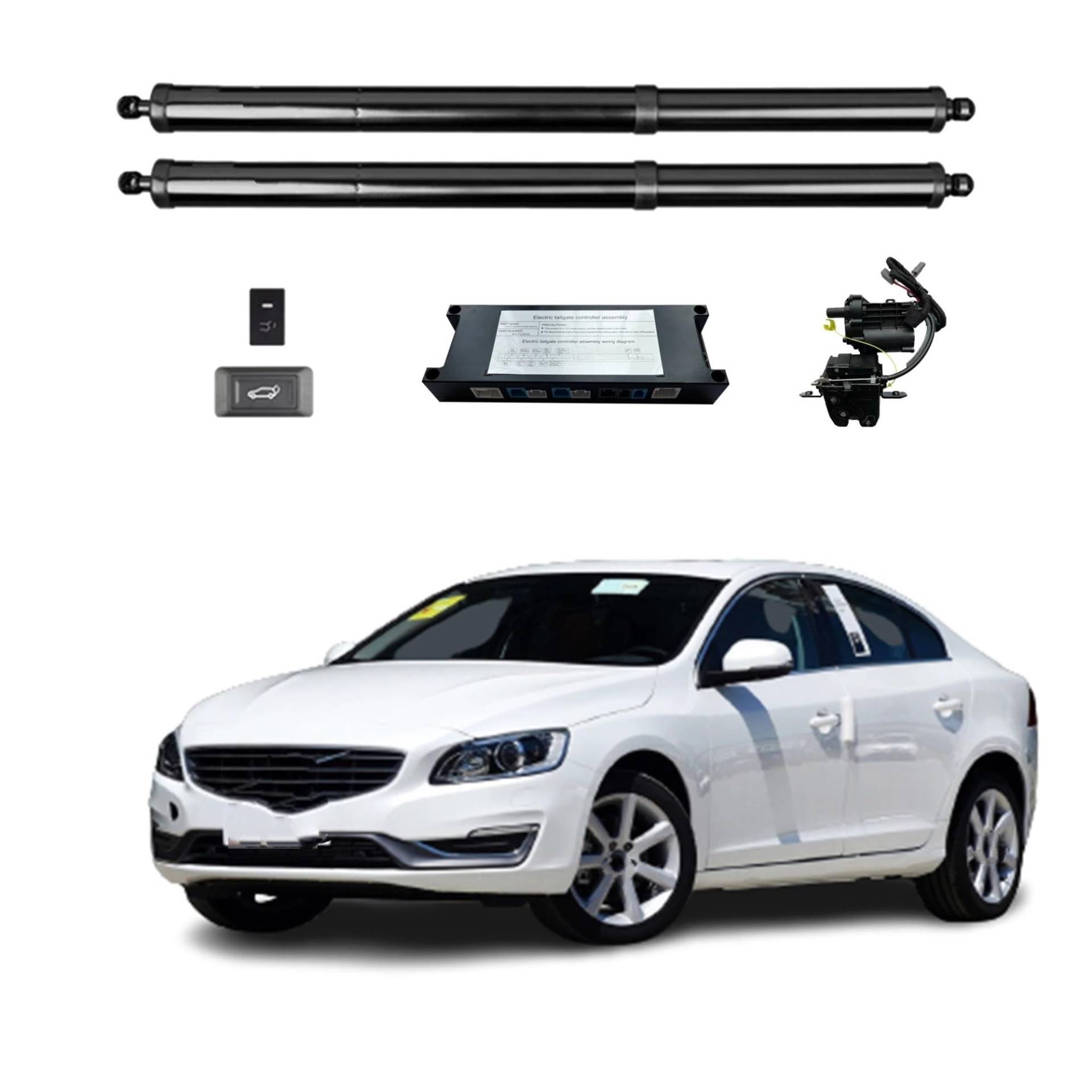 Gasfeder Heckklappe Für Volvo S60 2014-2019 Elektrische Heckklappe Power Zurück Tür Heckklappe Heckklappe Auto Boot Stamm Strut Shock Lift Stange Antrieb Gasdruckdämpfer(Without Kick Sensor) von FRVVPL