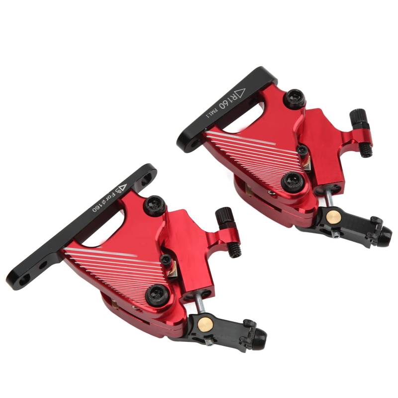 FRZY Fahrrad Hydraulische Scheibenbremsen Aluminiumlegierung Stabile Scheibenbremse 140mm Scheiben Kratzfester Scheibenbremssattel für Rennrad EIN Paar vordere und hintere Bremssättel rot von FRZY