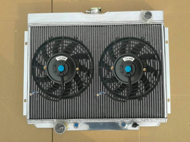 FSMOTO Aluminium-Kühler + Lüfter für 1967–1970 F-ord Mus-Tang Ranchero/Mer-Cury Cougar/XR7/Torino 1968 1969 5.0/5.8/6.4/7.0L V8 von FSMOTO