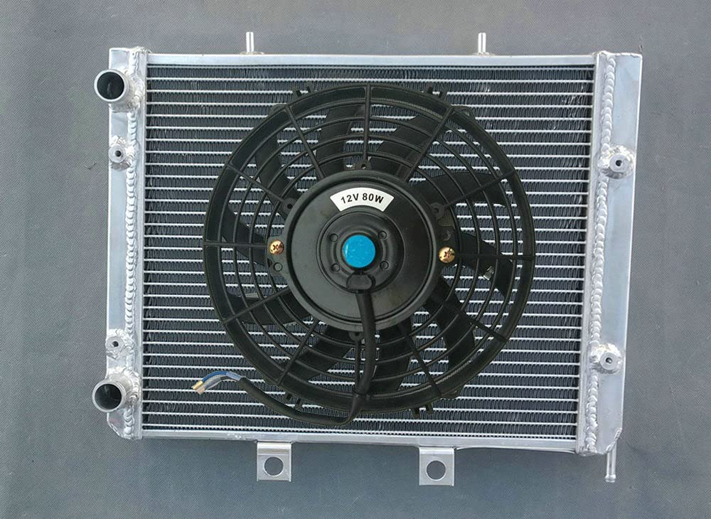 FSMOTO Leistungsstarker Aluminium-Kühler + Lüfter für PO-LARIS RZR800 RZR800S UTV Ranger RZR 4 S 800 570 2007-2015 EFI von FSMOTO