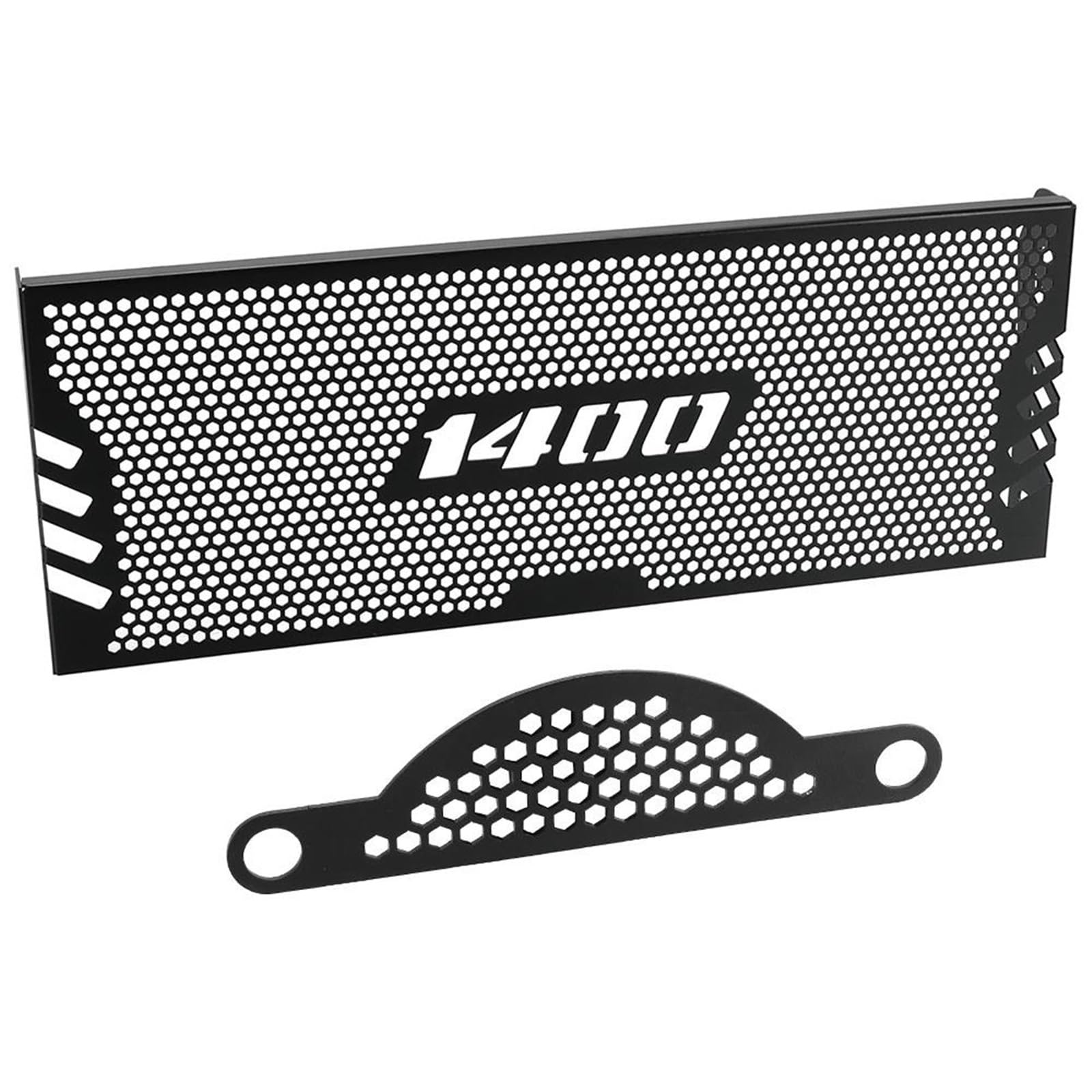 Montage Ohne Bohren Motorrad CNC Kühlergrill Wache Lüfter Abdeckung Schutz Grill Für Suzuki GSX1400 GSX 1400 2002-2003-2004-2005-2006-2007(Black,Mesh) von FSOZDBBPL