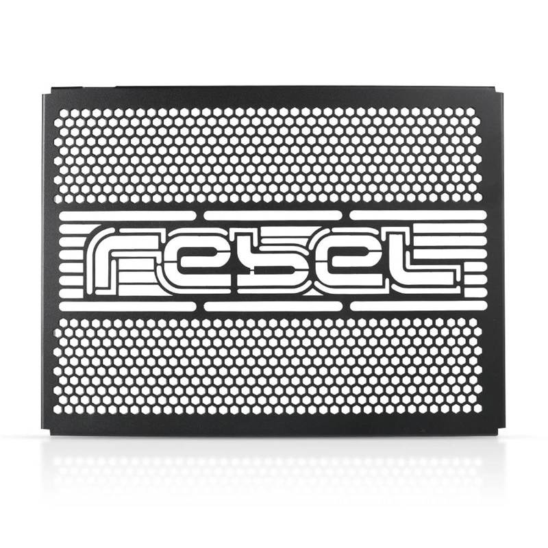 Montage Ohne Bohren Motorrad Kühlergrill Wache Cover Schutz Für Rebel 300 500 CMX300 CMX500 2017 2018 2019 2020 2021 2022 2023(Black Mesh) von FSOZDBBPL