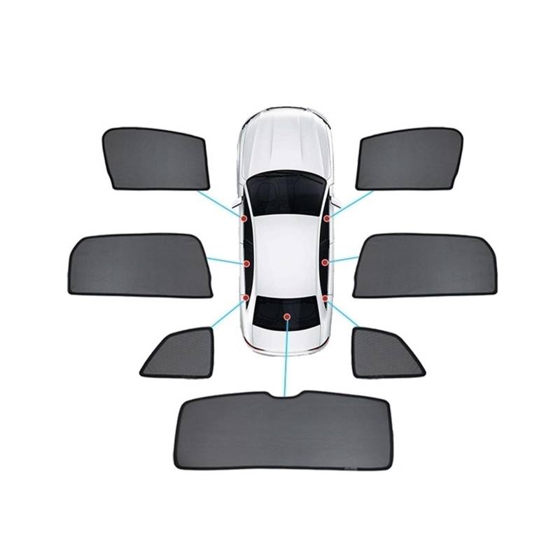 Sommer Reisen Auto Sonnenschutz Magnetisch Für Benz EQC 2020 2021 2022 2023 2024 Auto Vorhang Sonnenschirm Seite Fenster(7pcs) von FSOZDBBPL