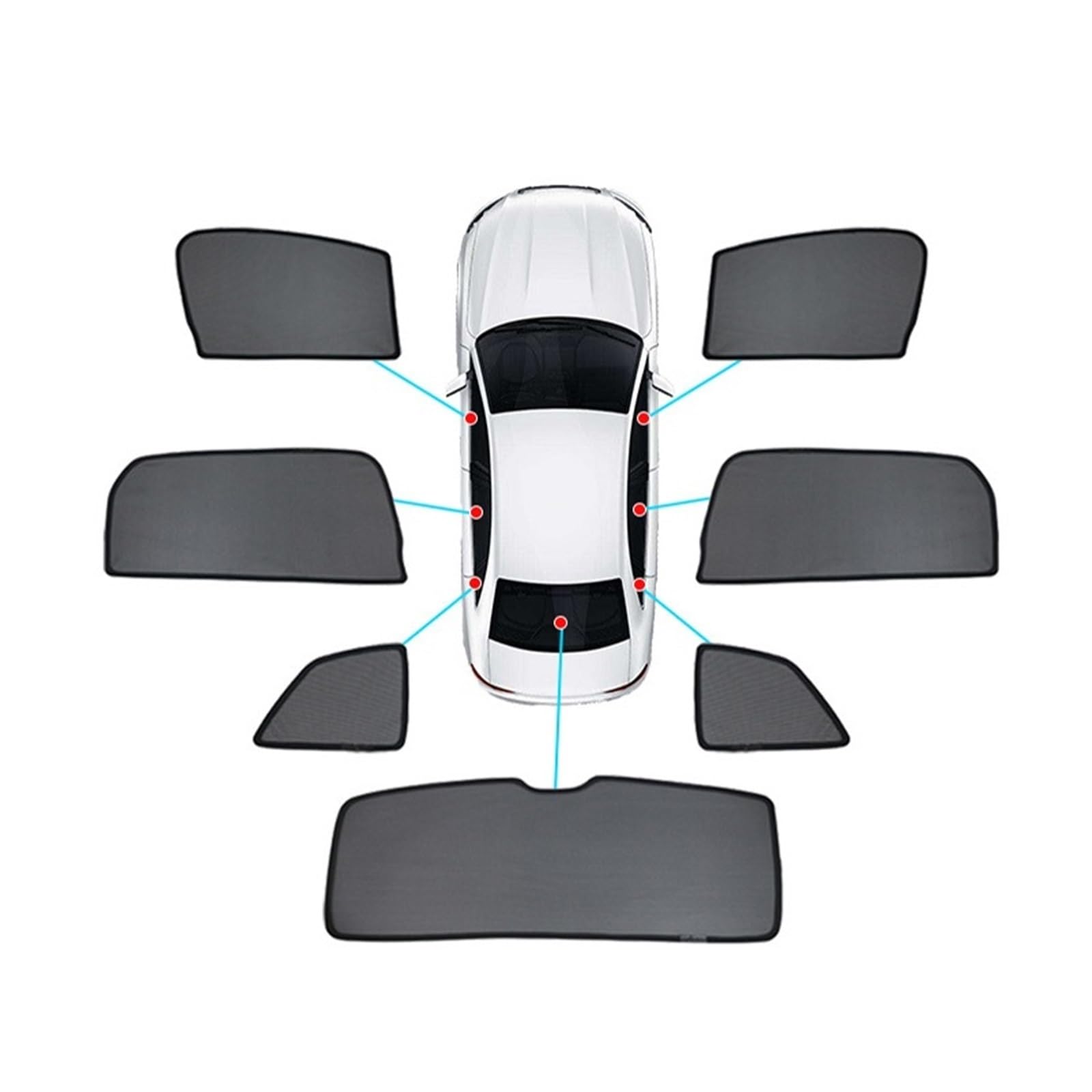 Sommer Reisen Custom Car Fenster Sonnenschirm Für BMW X1 F48 2015-2020 2021 2022 2023 2024 Privatsphäre Blind Vorhang Frontscheibe(7pcs) von FSOZDBBPL