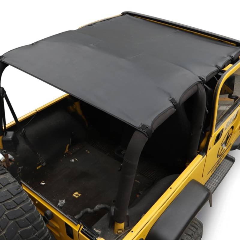 Sonnenschutz Abdeckung Sonnenschutz Bikini Soft Top UV-Schutz Bimini Top für Jeep Wrangler TJ 1997 1998 1999 2000 2001 2002 2003 2004 2005 2006 (PU-Material + Samt) von FSYHKJ