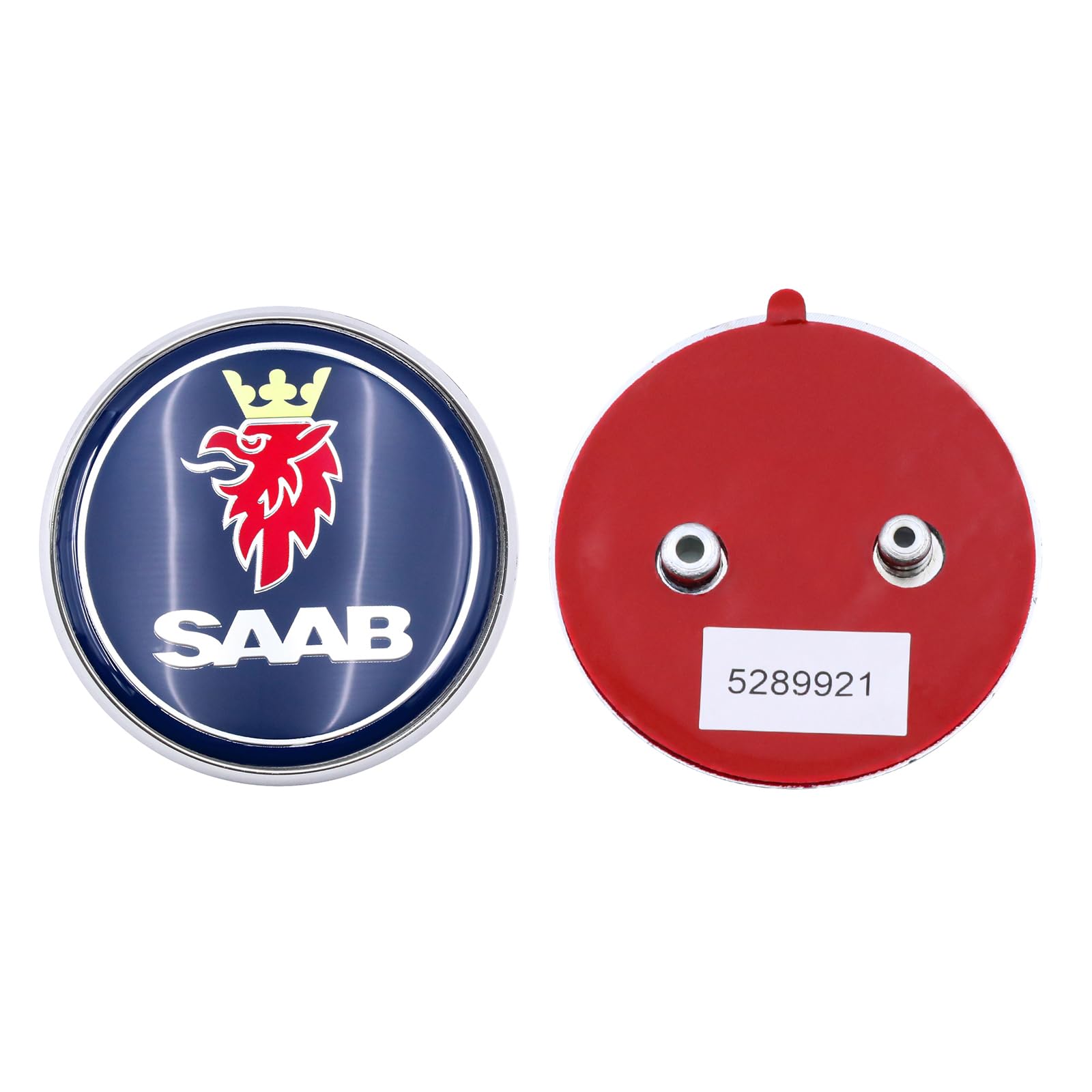 1 Stück 68 mm blaues Auto-Emblem für Heckklappe, passend für Saab 9–5 95 Kombi 5289921 von FTC