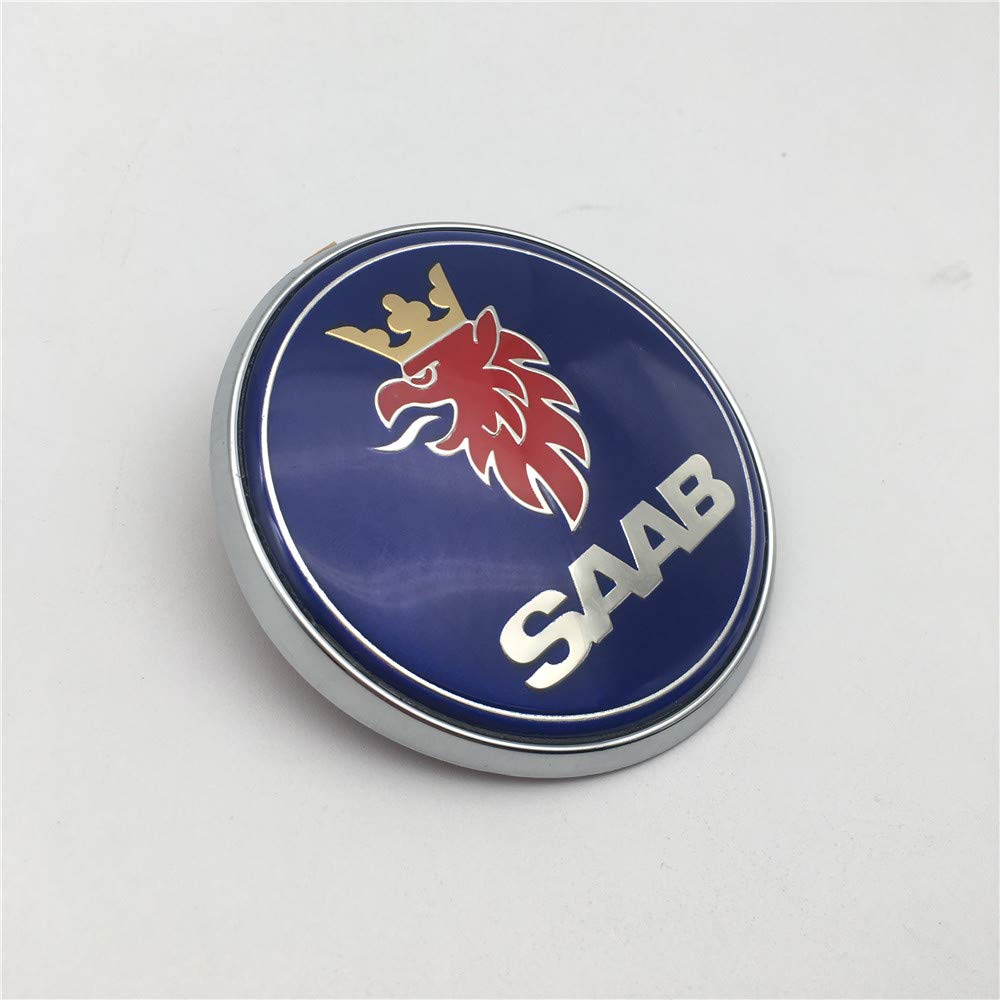 1 Stück für Saab 9-5 95 Limousine 1998-2005 Auto Heckklappe Emblem Haube Abzeichen Aufkleber 67 mm blau 5289913 von FT&C