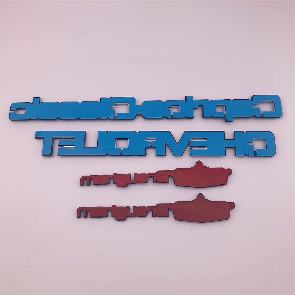 Set mit 4 Worten für 1980–1990 Caprice Classic Brougham LS 3D Buchstaben Auto Kofferraum Namensschild Emblem Aufkleber Aufkleber Aufkleber von FT&C