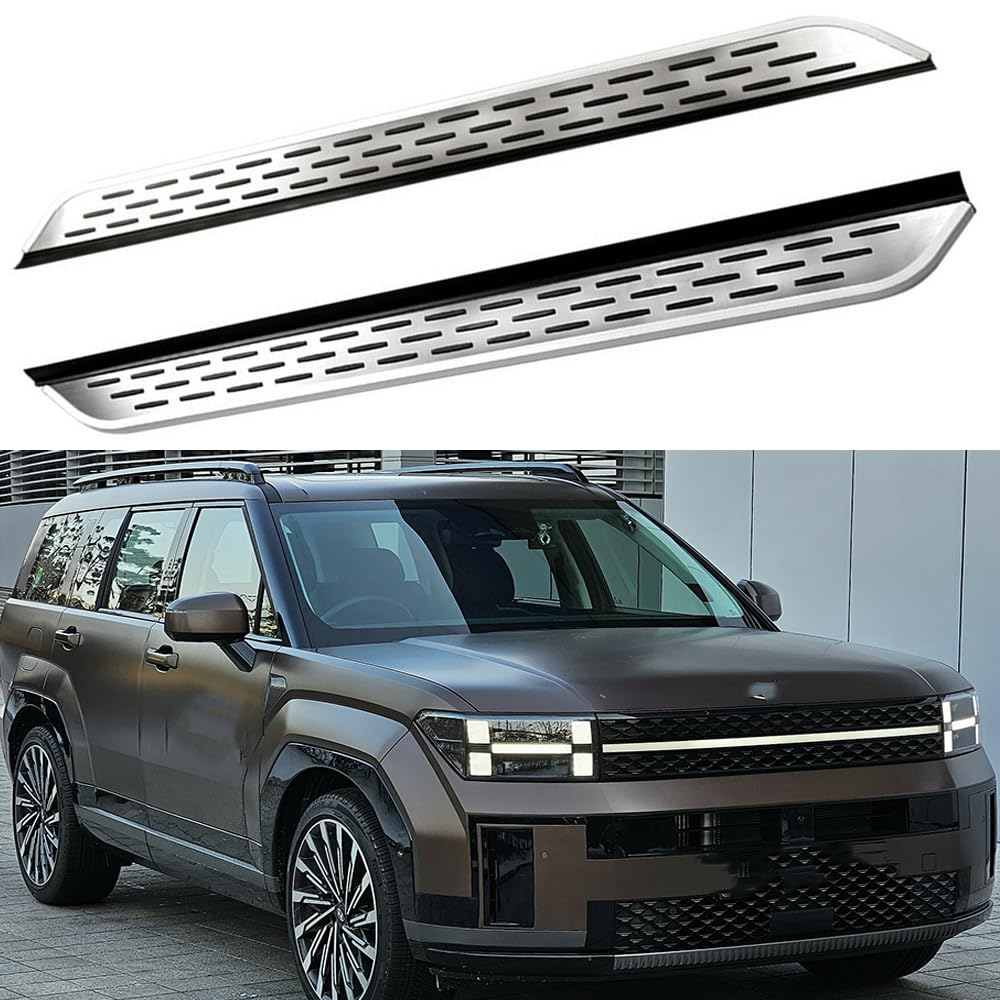 FTAPACCE 2 x Aluminium Trittbretter für Hyundai Santa Fe MX5 2024, Schwarz/Silber, Modern FTAPACCE 2 x Aluminium Trittbretter für Hyundai Santa Fe MX5 2024, Schwarz/Silber, Modern von FTAPACCE