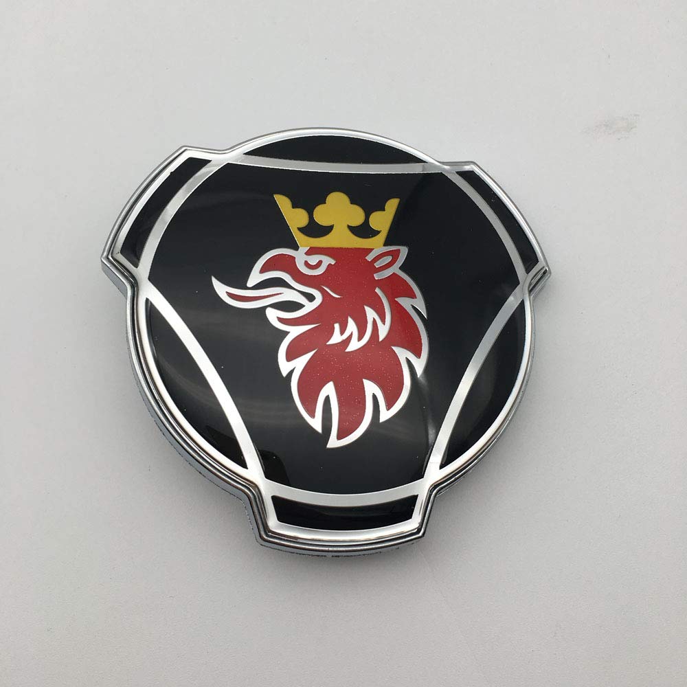 1 STÜCK Für SAAB Scania Griffin Abzeichen LKW Benutzerdefinierte Logo 80mm ABS Auto Kühlergrill Motorhaube Emblem (Black) von FTC