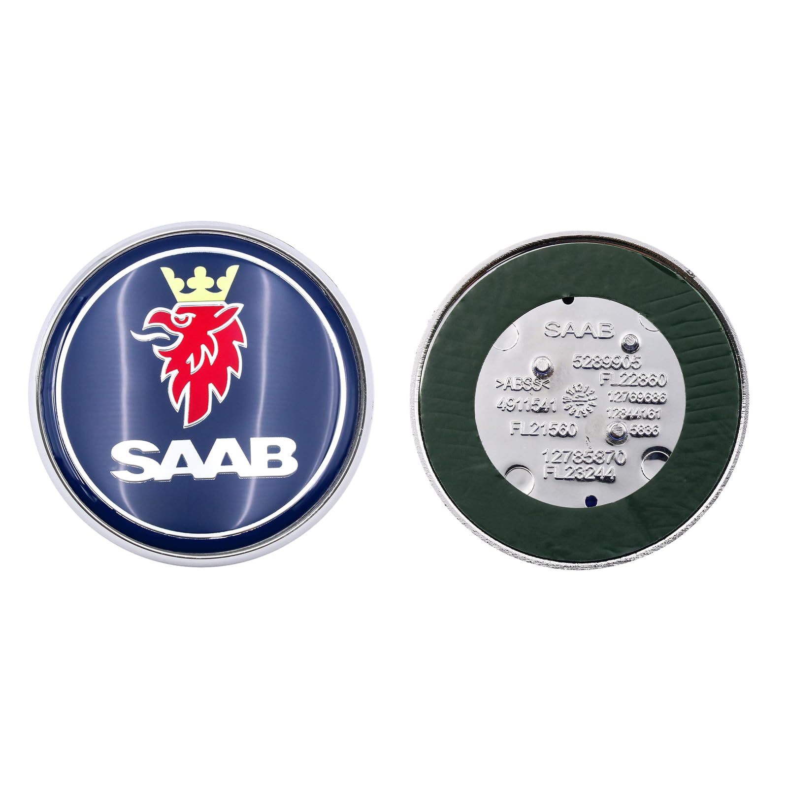 FTC 1 Stück für Saab 9-3 9-5 93 95 2003-2009 Auto Front Motorhaube Badge Emblem 3 Pins (blau)., 68mm von FTC