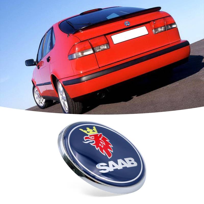 FTC 1 Stück für Saab 9-3 93 YS3D Schrägheck 1998-2002 Kofferraum Heckklappe Emblem 5289889 (blau), 67 mm von FTC