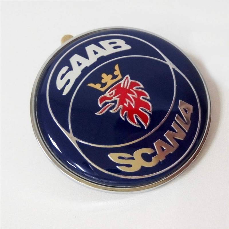 FTC 1 Stück für Saab Scania 9-3 900 9000 Auto 50 mm ABS Platte Fronthaube Haube Emblem Badge 4522884, Blau 2 von FTC