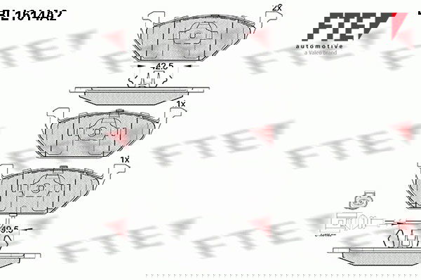 Bremsbelagsatz, Scheibenbremse Vorderachse FTE BL1614A2 von FTE