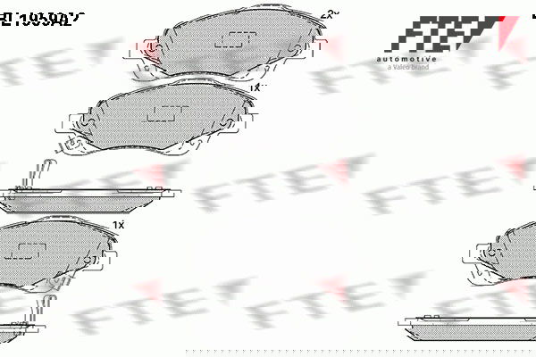 Bremsbelagsatz, Scheibenbremse Vorderachse FTE BL1959A2 von FTE
