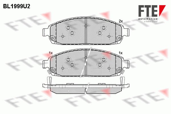 Bremsbelagsatz, Scheibenbremse Vorderachse FTE BL1999U2 von FTE