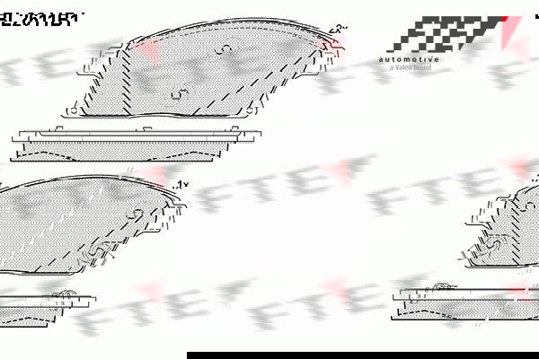 Bremsbelagsatz, Scheibenbremse Vorderachse FTE BL2611B1 von FTE