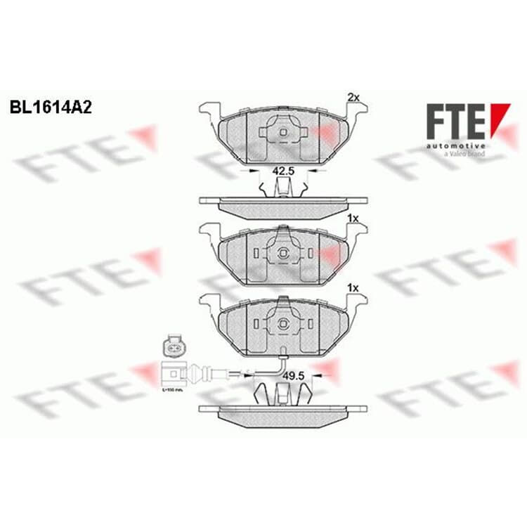 FTE Bremsbel?ge vorne Audi Seat Skoda VW Golf von FTE