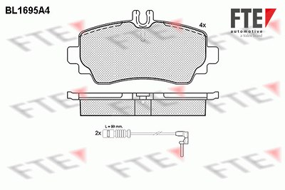 Fte Bremsbelagsatz, Scheibenbremse [Hersteller-Nr. 9010305] für Mercedes-Benz von FTE