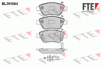 Fte Bremsbelagsatz, Scheibenbremse [Hersteller-Nr. 9010596] für Opel von FTE