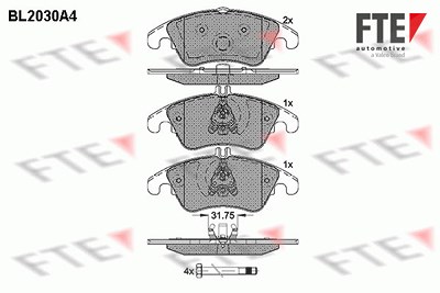 Fte Bremsbelagsatz, Scheibenbremse [Hersteller-Nr. 9010616] für Mercedes-Benz von FTE