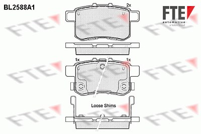 Fte Bremsbelagsatz, Scheibenbremse [Hersteller-Nr. 9010839] für Acura, Honda von FTE