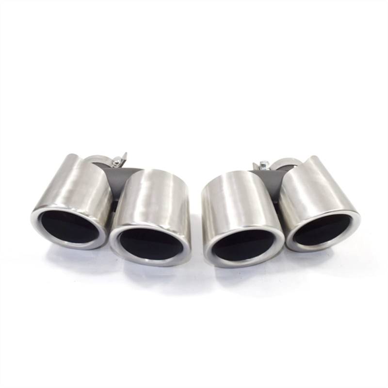Auspuffblende 304 Edelstahl Endrohr Für Für Macan 2019-2020 Für GTS Schalldämpfer Spitze Auto Auspuff Endrohr Endrohrblende(Silver 1) von FTJKKVV