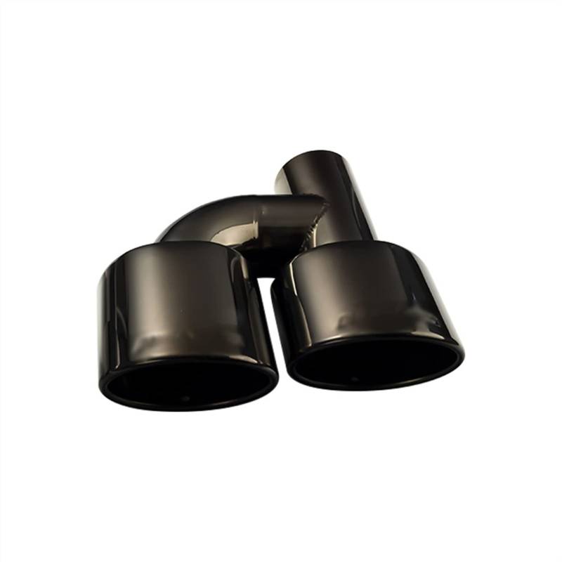 Auspuffblende Auto-Auspuffrohr Inter 63mm Dual Outlet Auto-Auspuffspitze Slant Rolled Edge Auto Schalldämpfer Endrohr Edelstahl Endrohrblende(Schwarz rechts) von FTJKKVV