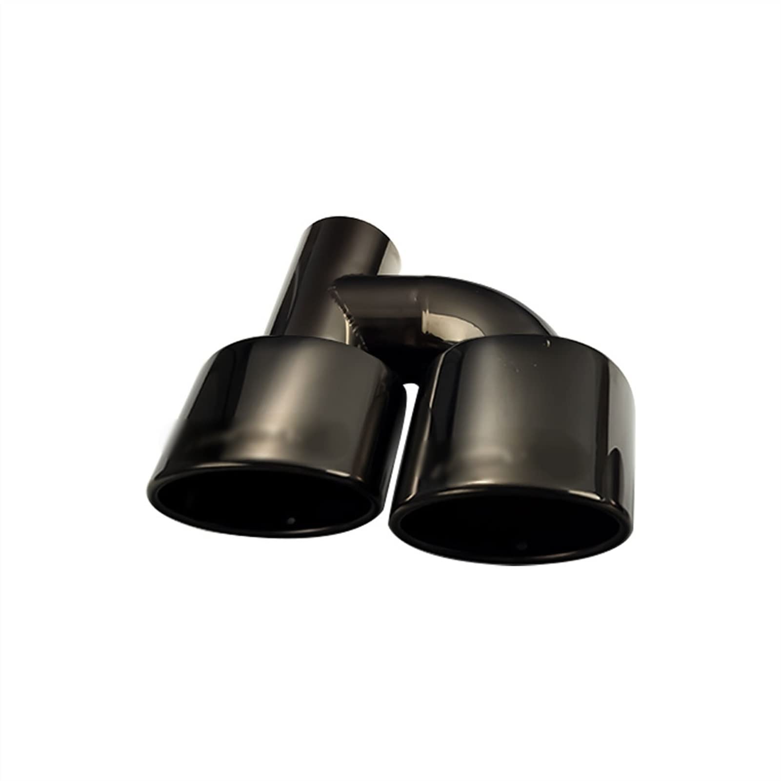 Auspuffblende Auto-Auspuffrohr Inter 63mm Dual Outlet Auto-Auspuffspitze Slant Rolled Edge Auto Schalldämpfer Endrohr Edelstahl Endrohrblende(Schwarze Linke) von FTJKKVV