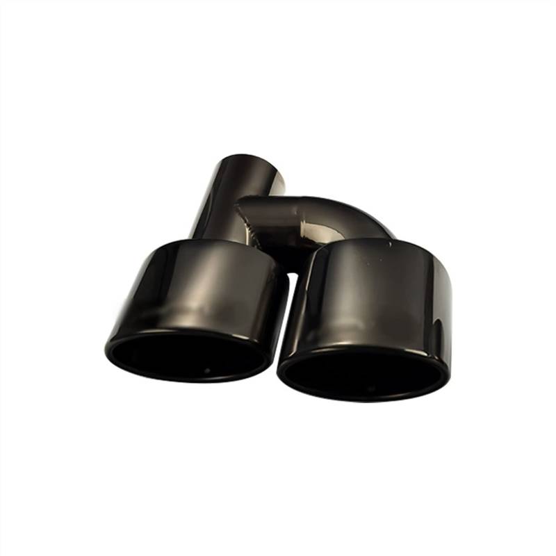 Auspuffblende Auto-Auspuffrohr Inter 63mm Dual Outlet Auto-Auspuffspitze Slant Rolled Edge Auto Schalldämpfer Endrohr Edelstahl Endrohrblende(Schwarze Linke) von FTJKKVV