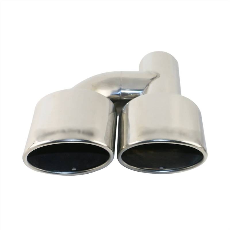Auspuffblende Auto-Auspuffrohr Inter 63mm Dual Outlet Auto-Auspuffspitze Slant Rolled Edge Auto Schalldämpfer Endrohr Edelstahl Endrohrblende(Silber rechts) von FTJKKVV